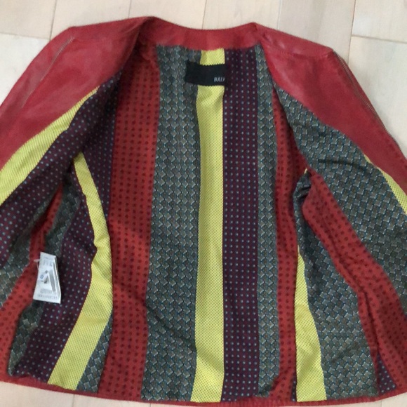 Bully Italian genuine leather made in Italy red jacket 42 - Picture 6 of 13